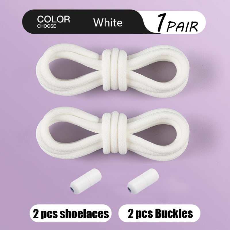 Teenagers Elastic Colorful Shoe Laces with Buckles and No Tie Needed (2 Pairs)