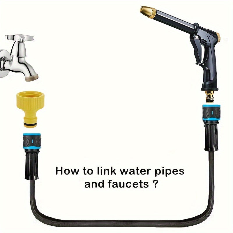 30.48m Expandable Rubber Garden Hose with High Pressure Spray Nozzle for Car Wash Pet Cleaning Outdoor Use