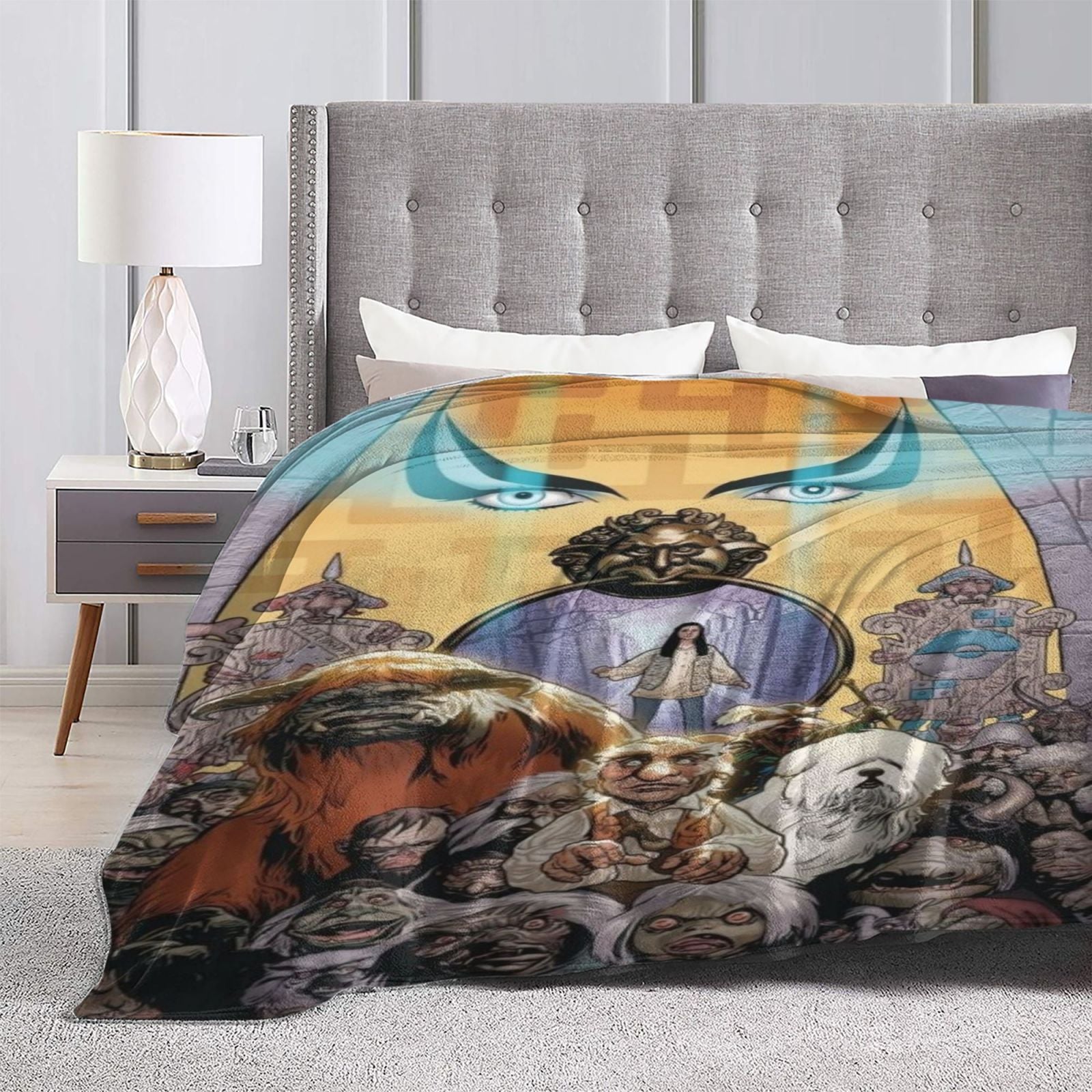 Labyrinth Flannel Throw Blanket Soft Plush Digital Print All-Season 250-300gsm
