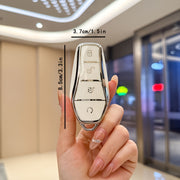 Smart Key Fob Cover for 4 Buttons with Keychain Black Compatible with Car Remote