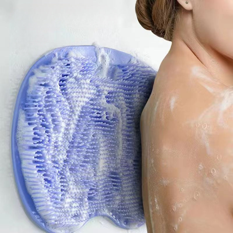 Blue Silicone Foot and Back Scrubber Set for Exfoliating Bath Massage