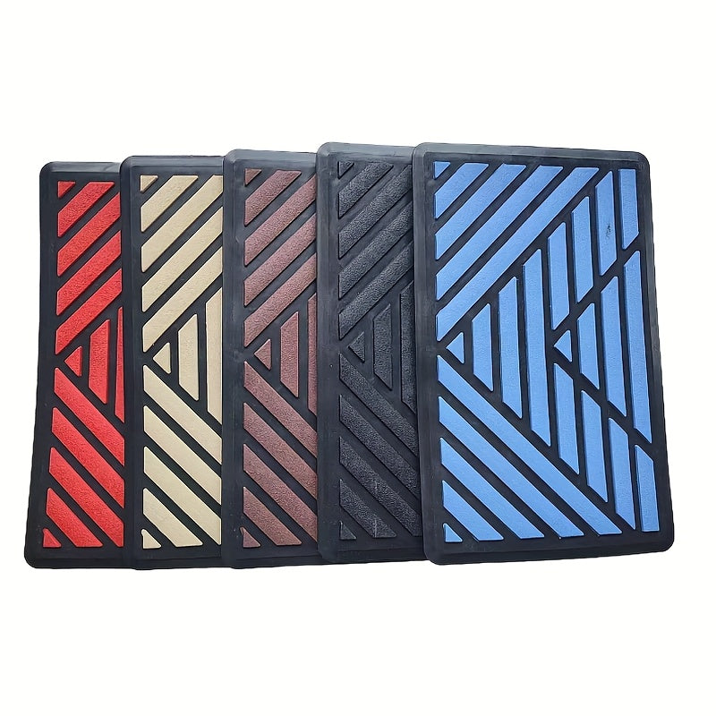 Car Floor Mat Non-Slip Wear-Resistant Pedal Pad Diamond Pattern 24.6x15.5cm