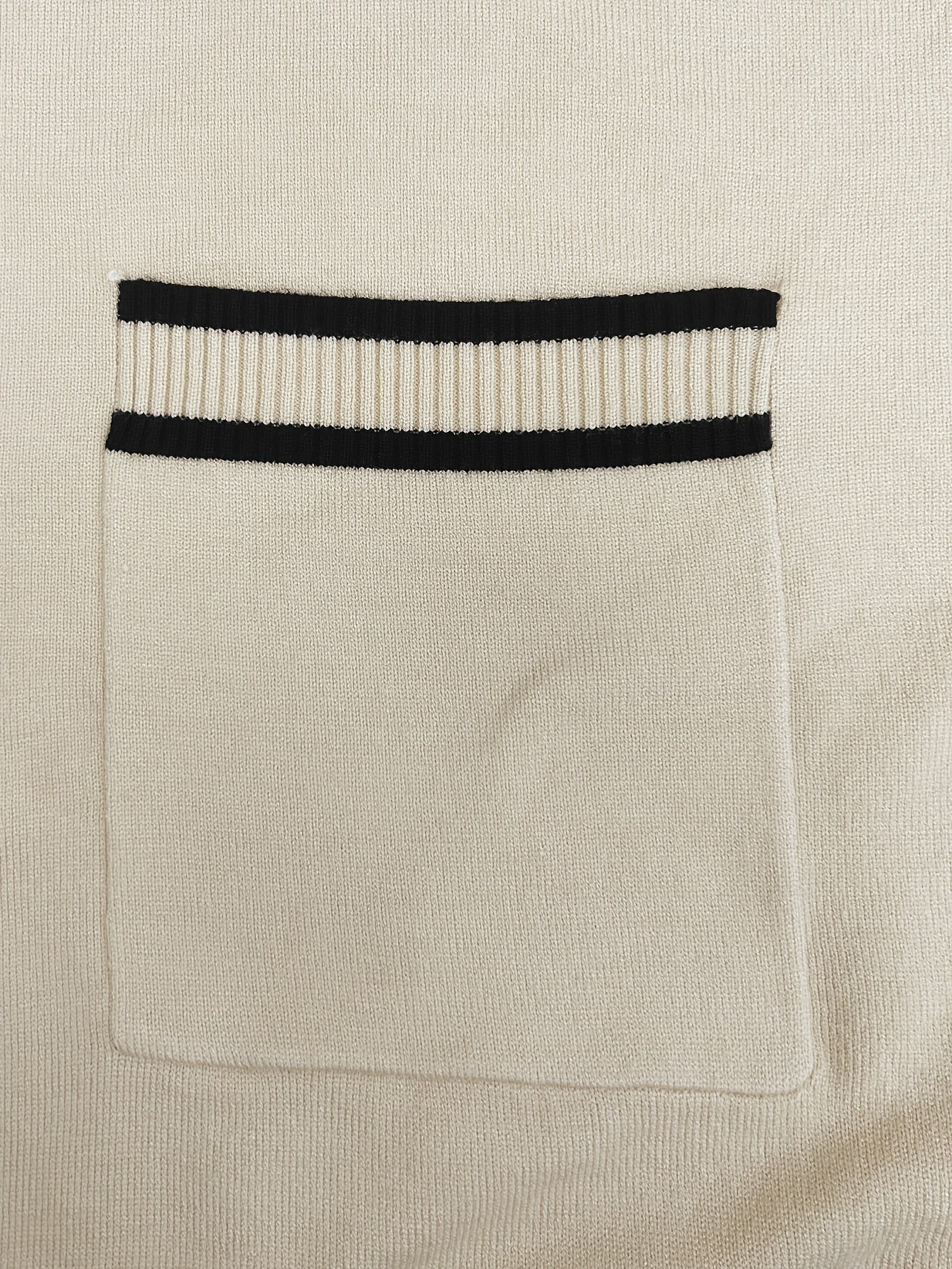 Cárdigan de mujer talla grande en negro y blanco con botones de perlas