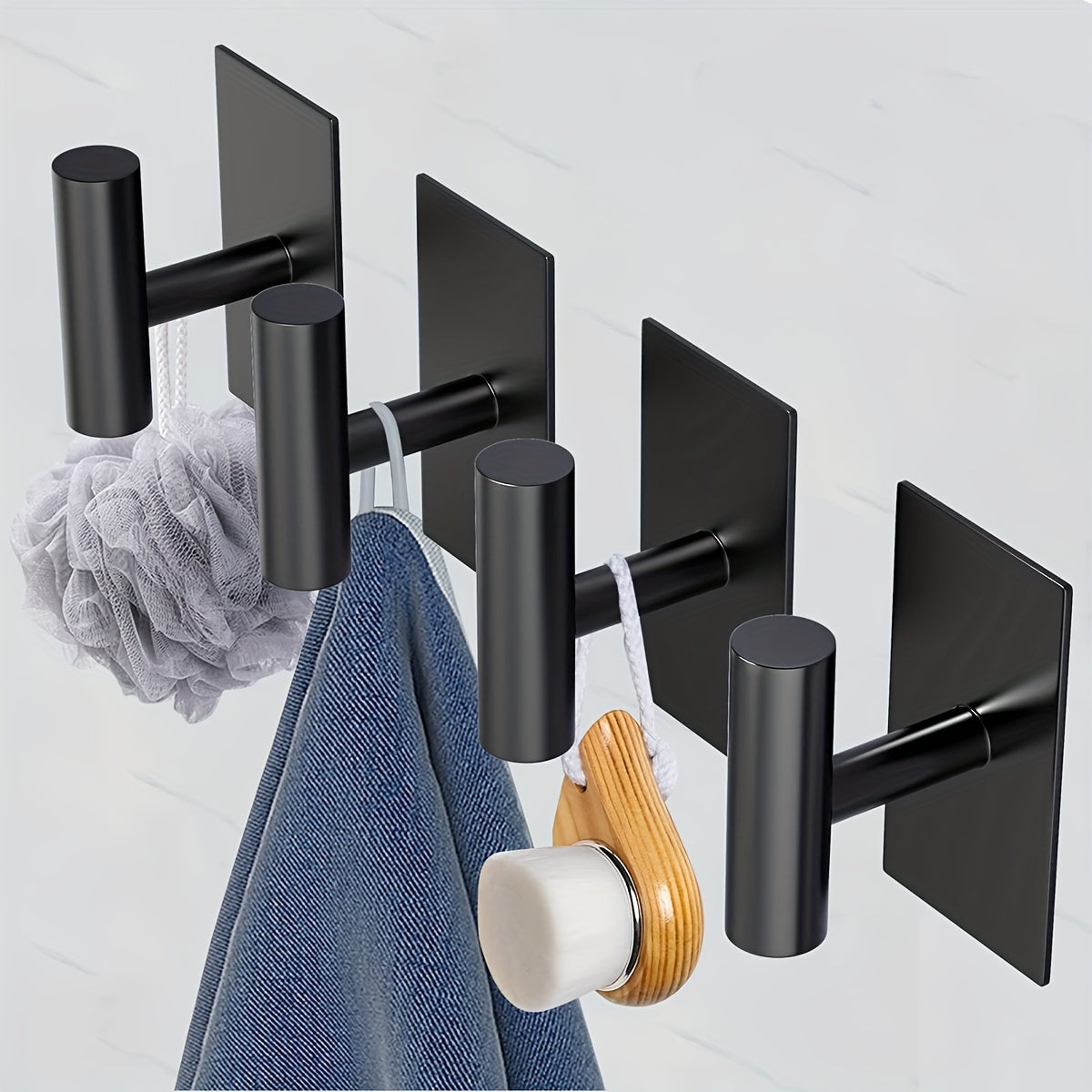Bathroom Hardware Set Includes Towel Rack Toilet Paper Holder and Hooks