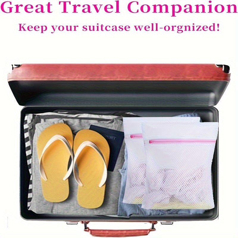 Juego de 6 bolsas de malla para ropa delicada, almacenamiento de viaje, tamaño pequeño 27x37cm