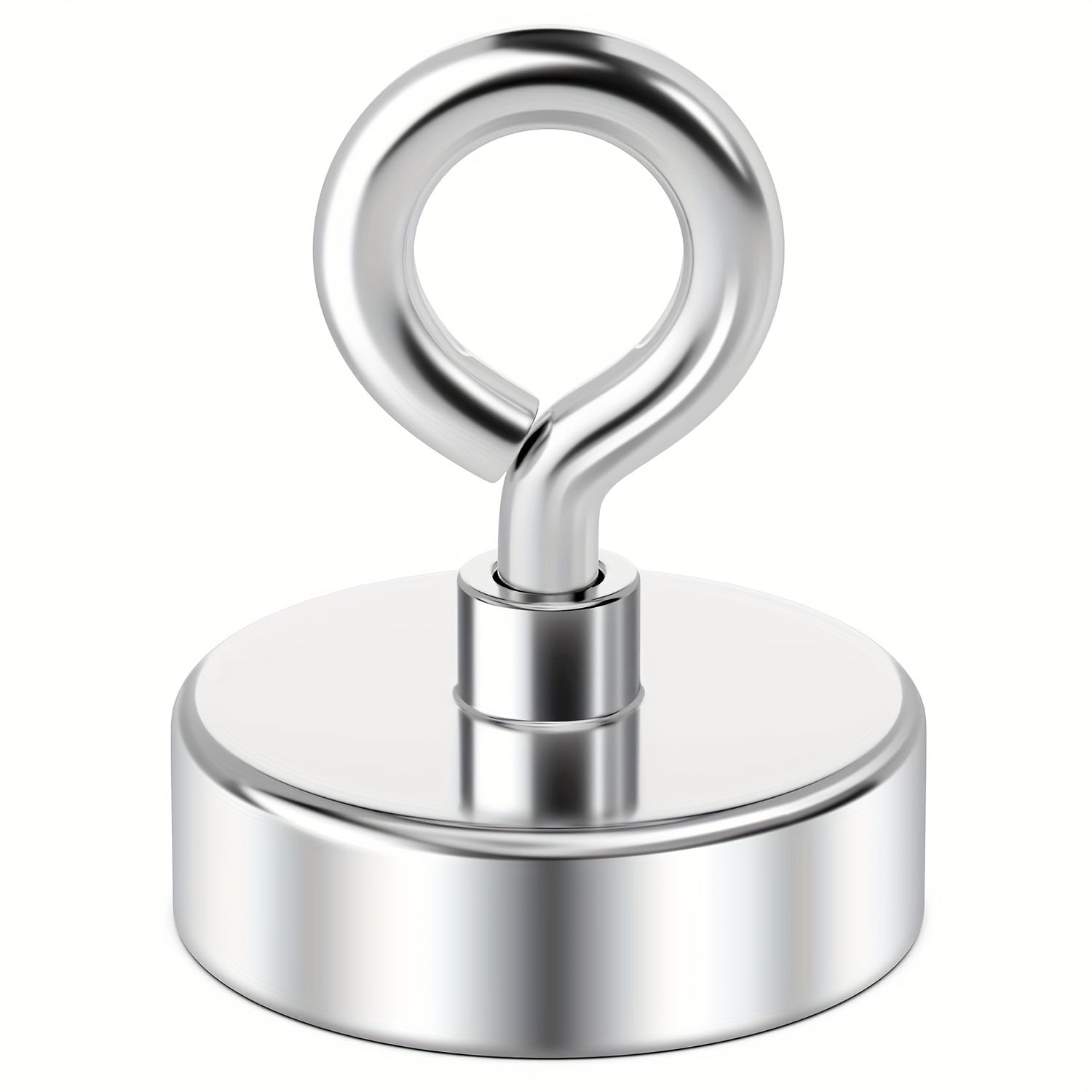 Neodymium Fishing Magnet with Eyebolt Heavy Duty Metal Wall Mount Polished Finish