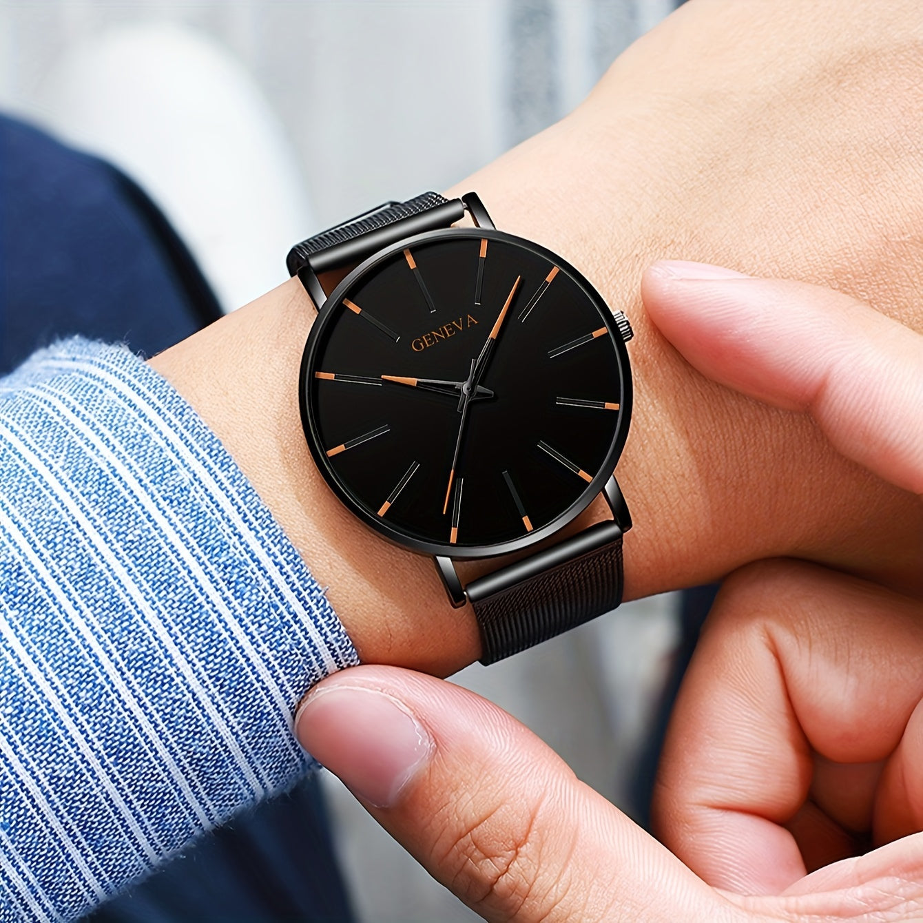 Men Women Business Sports Quartz Watches Set with Tree of Life Bracelets