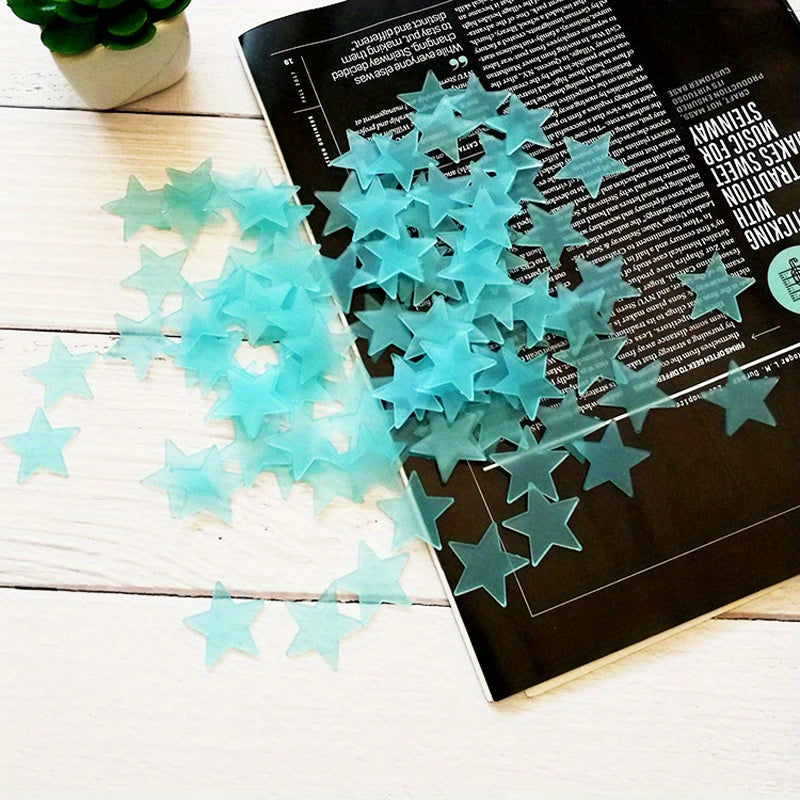 Glow-in-the-Dark Star Wall Stickers Reusable Self-Adhesive for Fantasy Rooms