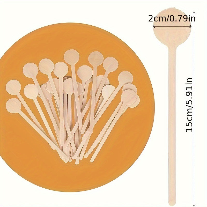 Pack of 50 15cm Wooden Coffee Stirrers Natural Biodegradable Beverage Stirring Sticks