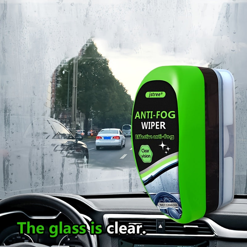 Car Windshield Wiper Anti-Fog 120ml with Sponge Base for Clear Rain Fog Green black