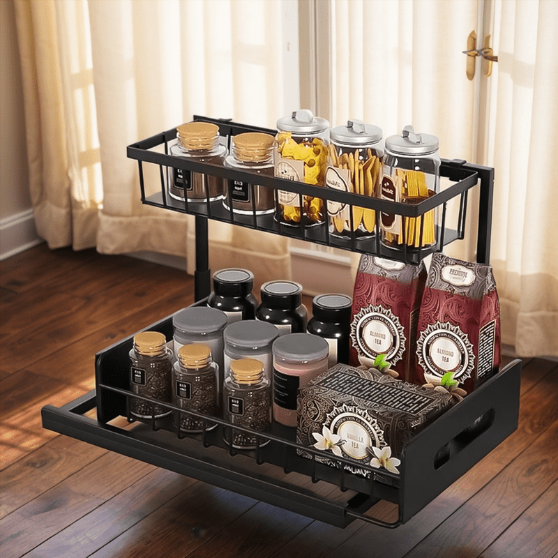 1pc Multi-Function Kitchen Sink Drain Basket with Hanging Rack for Tableware and Fruit/Vegetables.