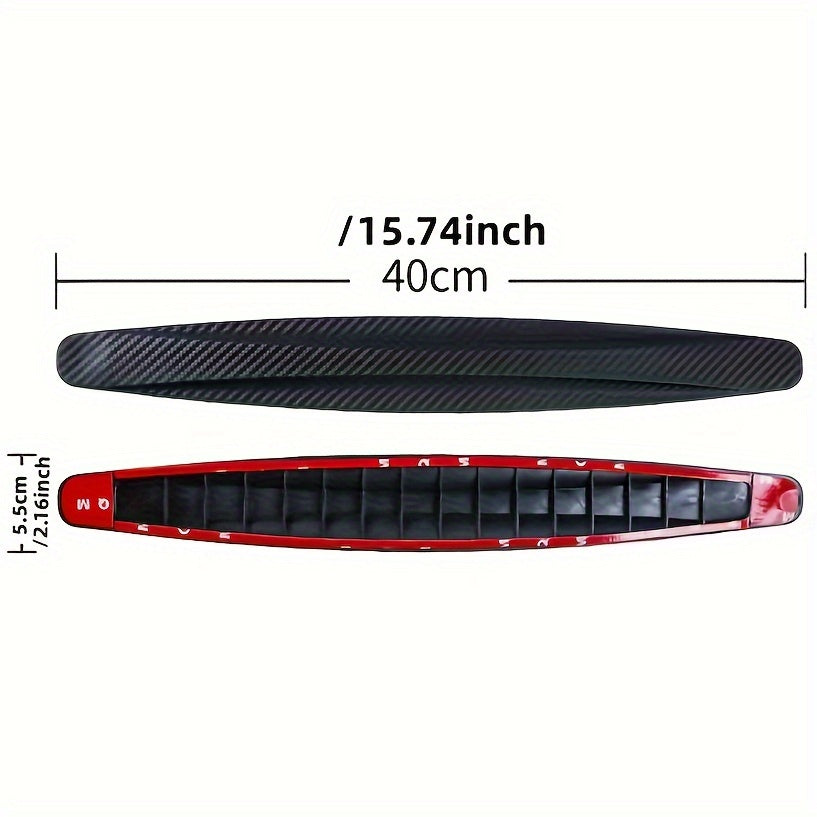 2pcs Carbon Fiber Style Rubber Door Edge Guards Bumper Lip Protector Stickers