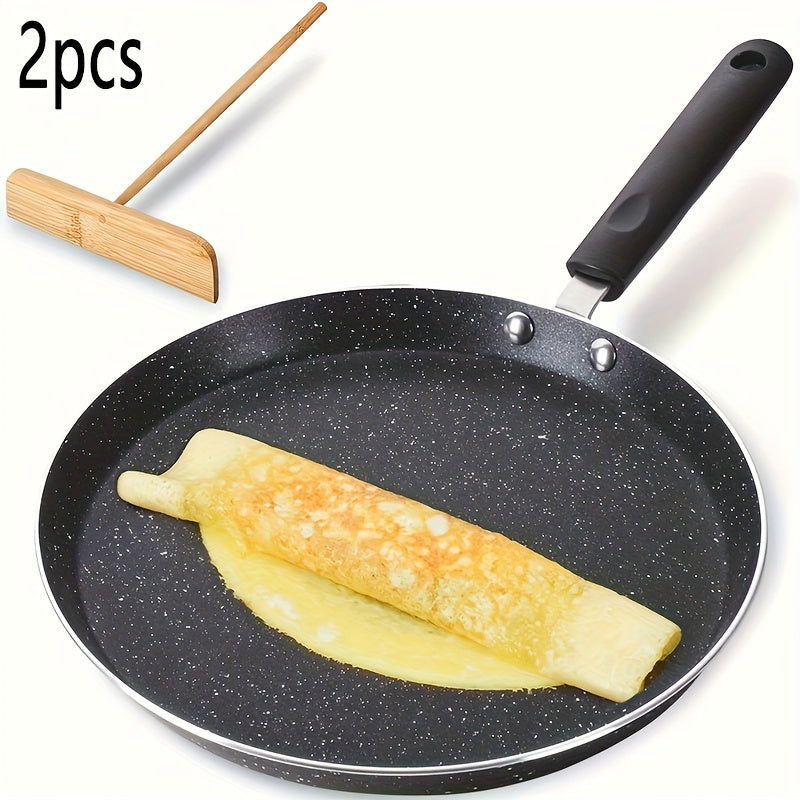 Sartén de aluminio antiadherente para crepes de 10.5 pulgadas con difusor para panqueques, huevos, tortillas