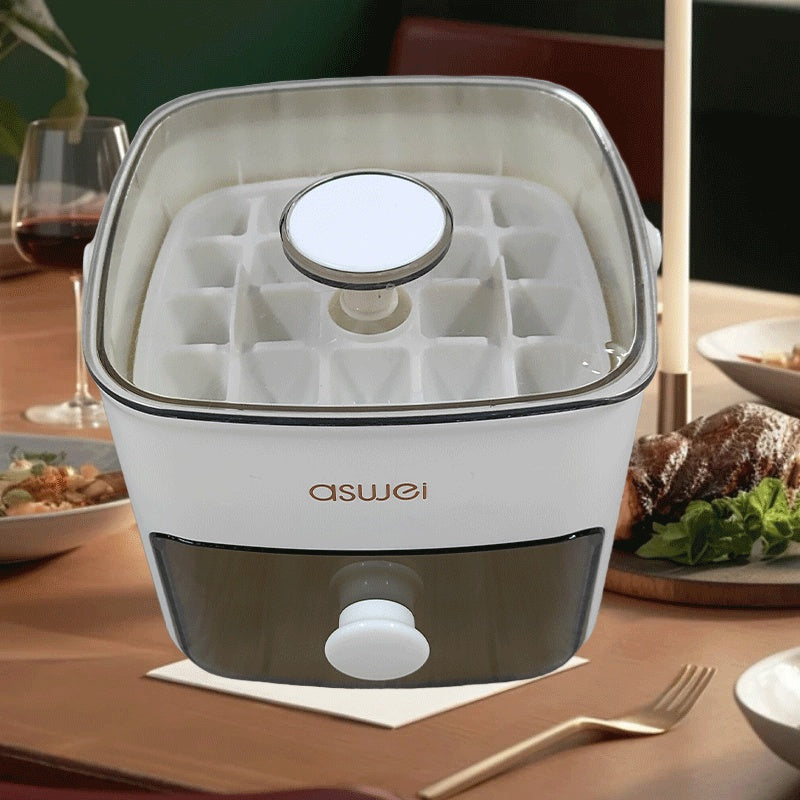 Portable Ice Maker Countertop Large Capacity Easy-Press Lid No Electricity Needed