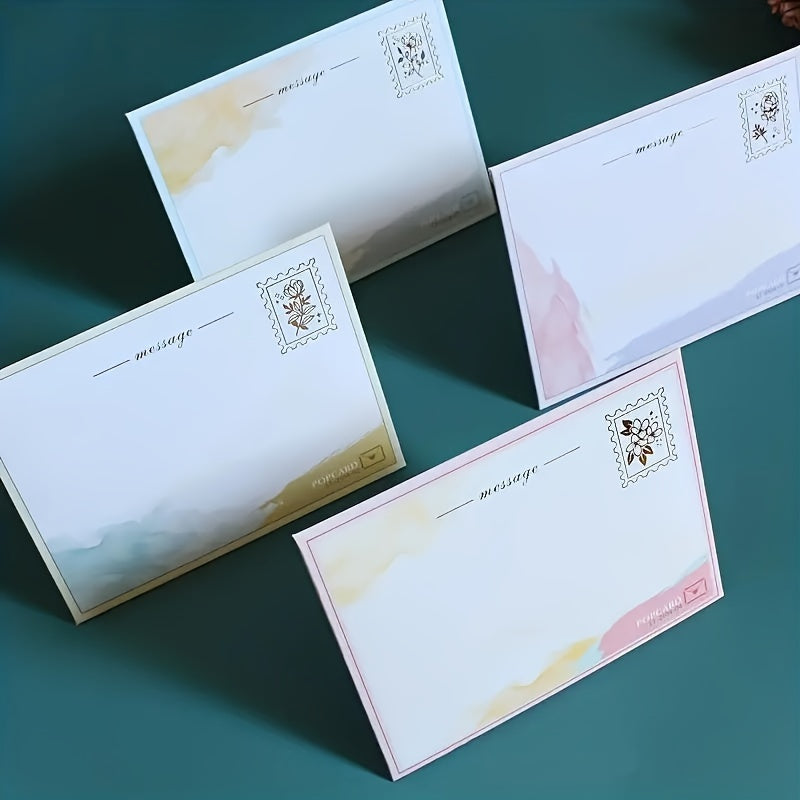 Tarjeta de felicitación con estilo floral y sobre para Eid Al-Adha Mubarak, diseño creativo en 3D