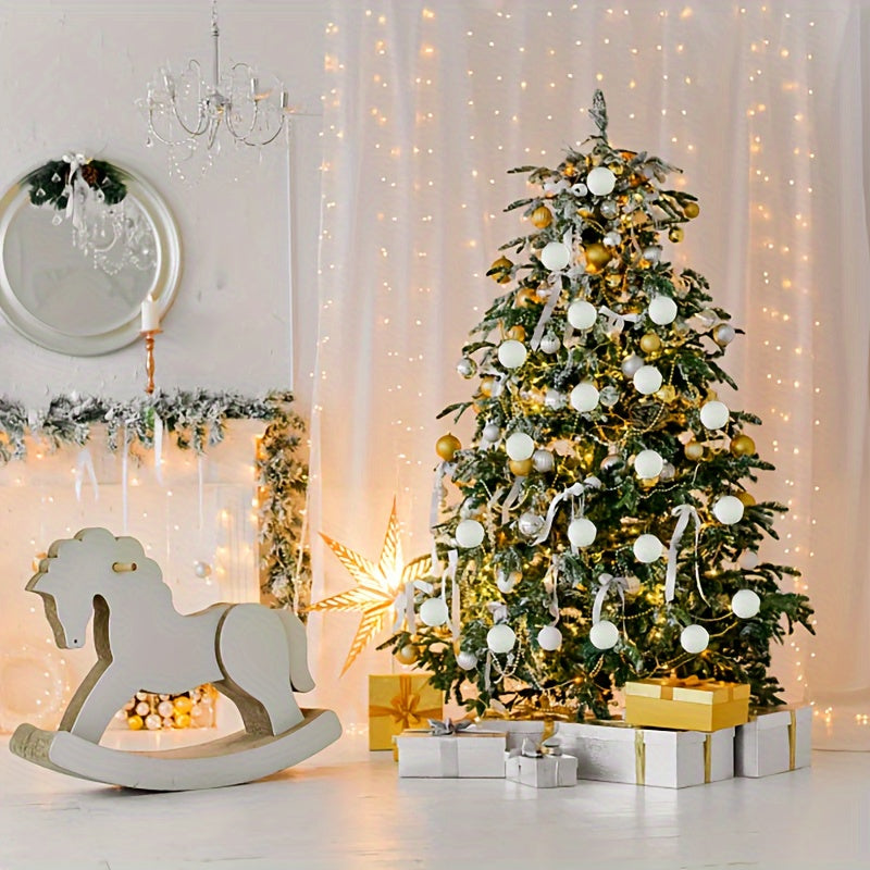 Juego de bolas de espuma blancas de 4cm, 6cm y 8cm para decoraciones de árbol de Navidad