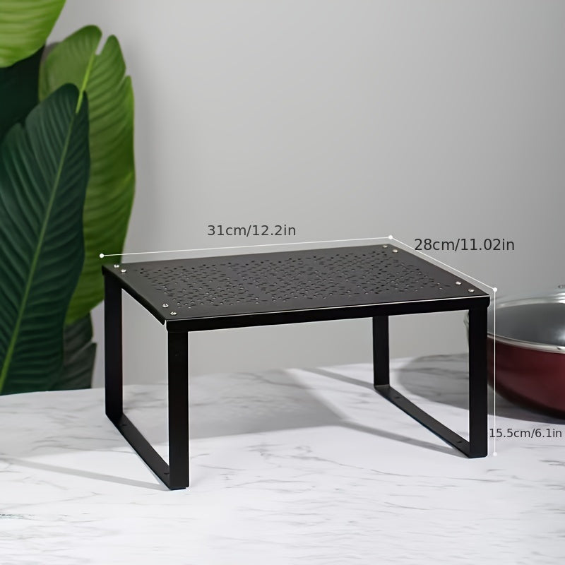 Estante de almacenamiento de cocina de metal, diseño abierto de una pieza, organizador para armarios