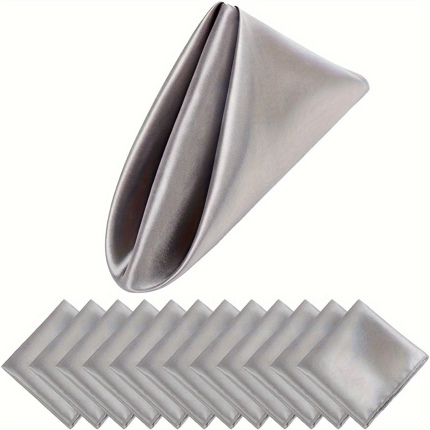 Square Satin Napkins Sets of 6 12 or 24 42.98cm Wedding Dinner Wrinkle-Resistant