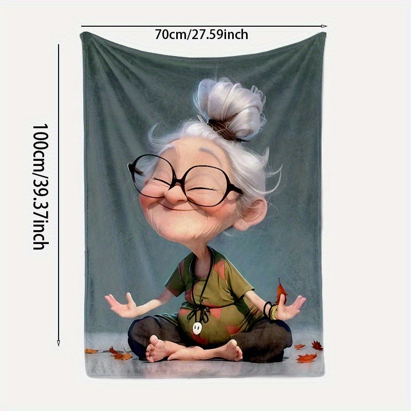 Modern Yoga Throw Blanket Flannel Fleece All-Season Cozy Lightweight Gift