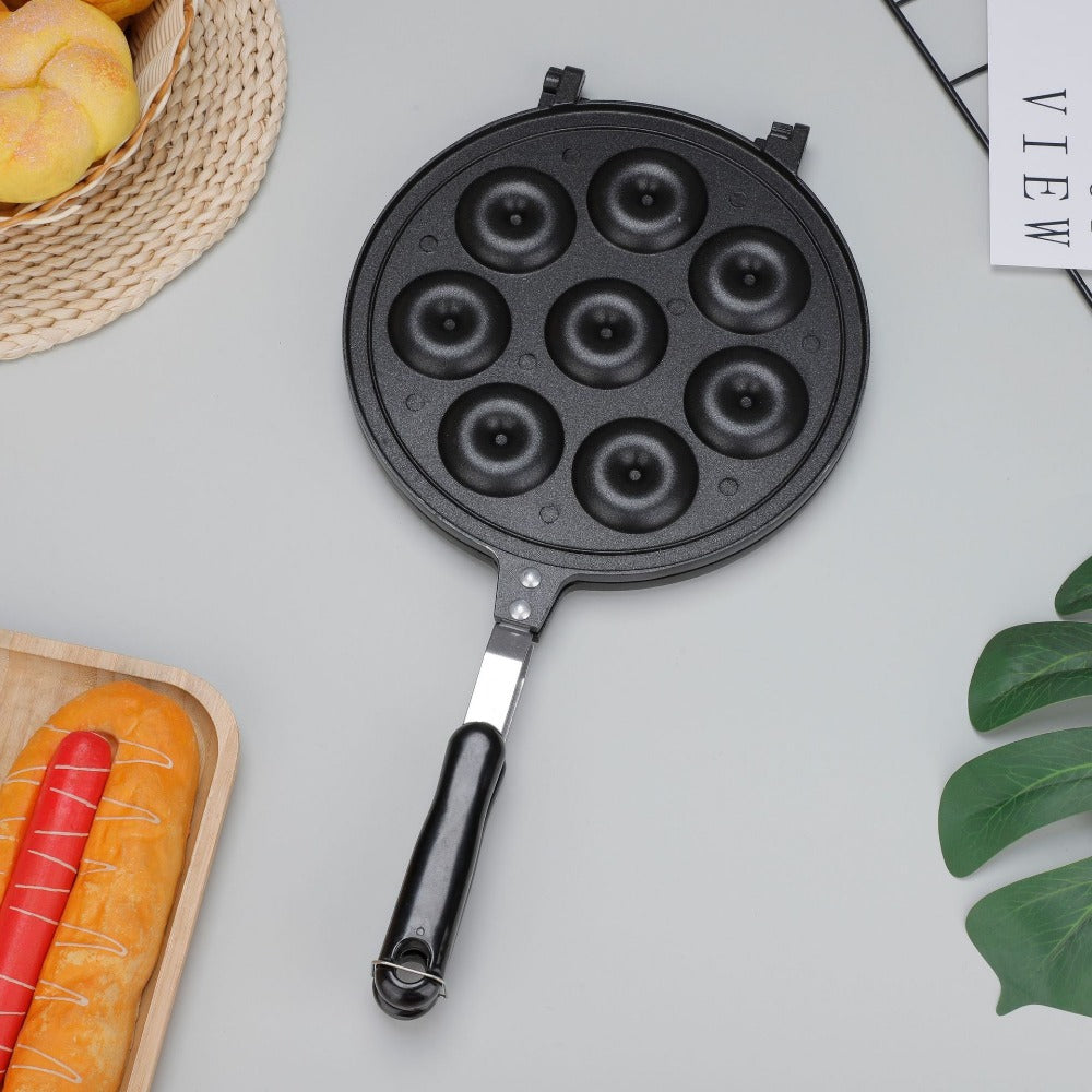 8-камерали тўқимасиз донат вафли тайёрлагич автоматик четни ёпиш, иккита томонли алюминий пишириш қўриқхонаси 26-30мм