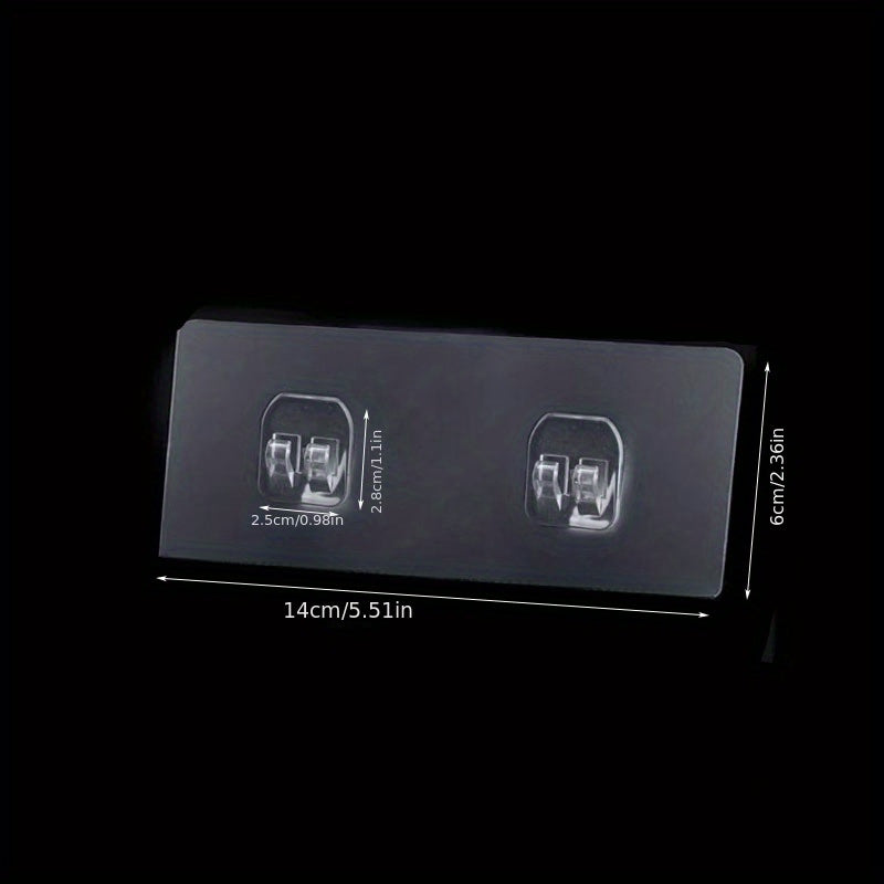 10 Adhesive Wall Hook Brackets with Transparent Strong Wall Hooks for Seamless Hanging