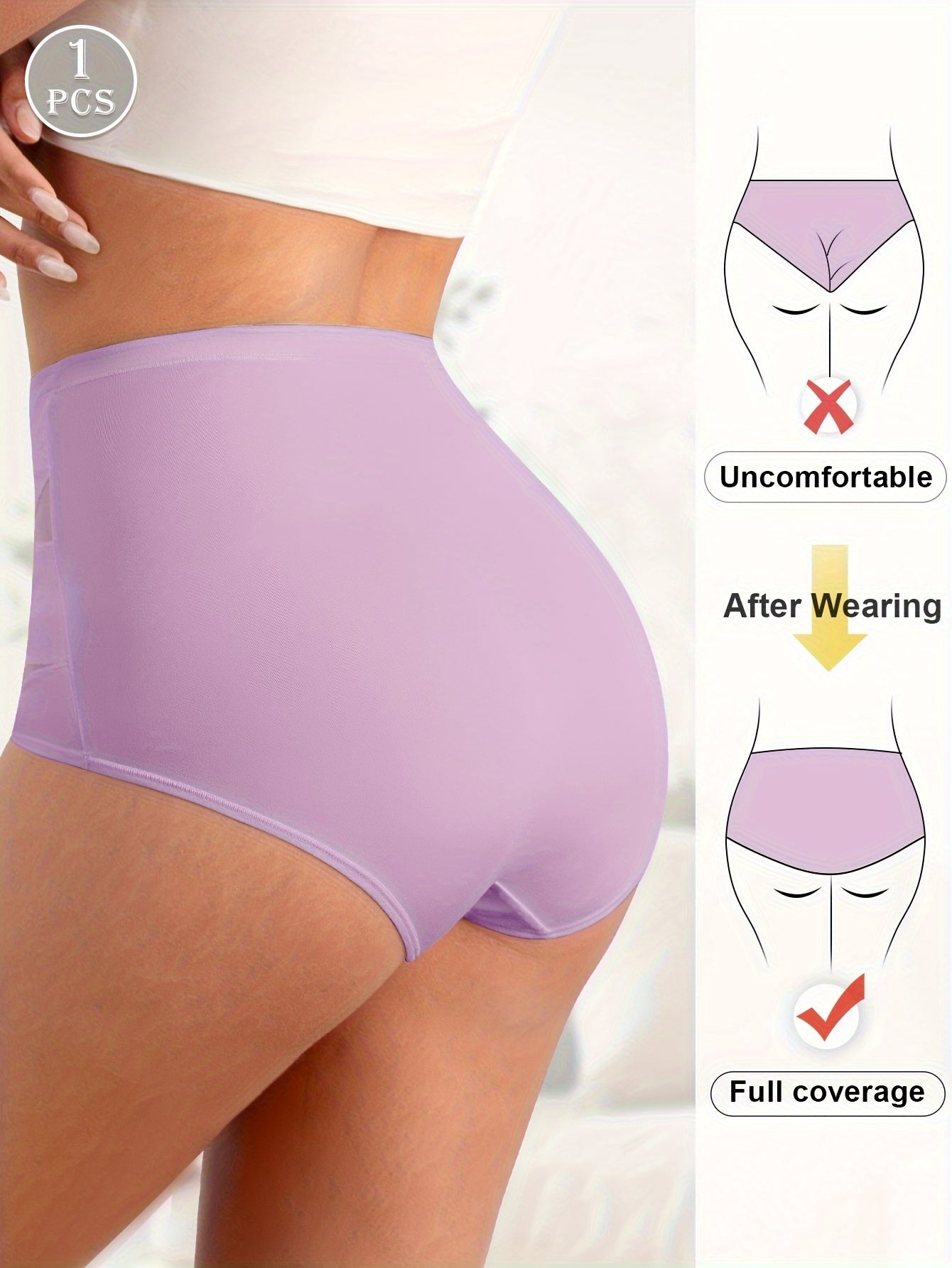 Women's Seamless High Waist Briefs with Letter Print and Cross Strape Support