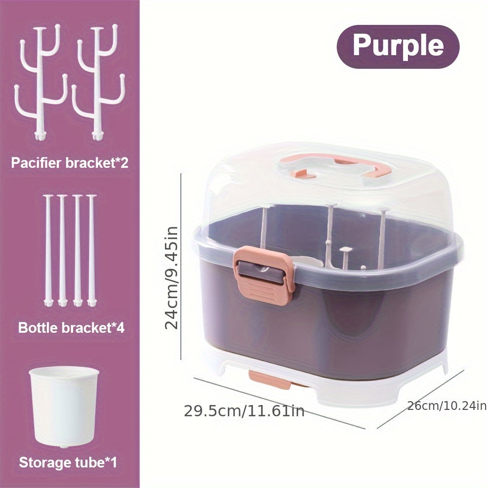 Baby Bottle Organizer with Drying Rack and Powder Container for Mess-Free Feeding