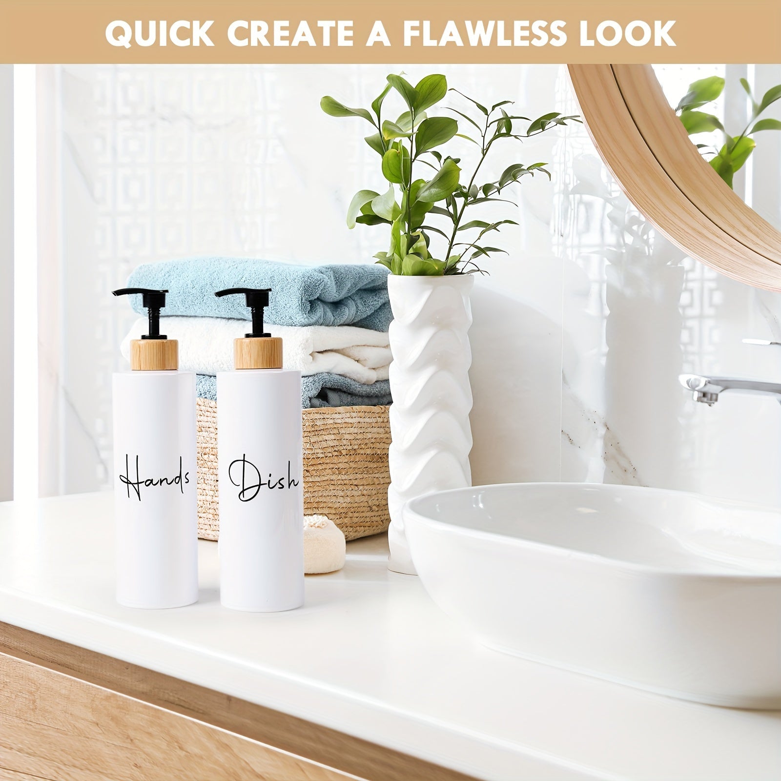 2 ta qora qayta to'ldiriladigan sabun dispenserlari, yog'och tutqichlar bilan, qo'rg'oshinsiz plastikdan tayyorlangan. Qo'l va idish sabuni uchun mos, hammomni tartibga solish va saqlash uchun ajoyib, shuningdek, zamonaviy uy bezak aksessuarlari.