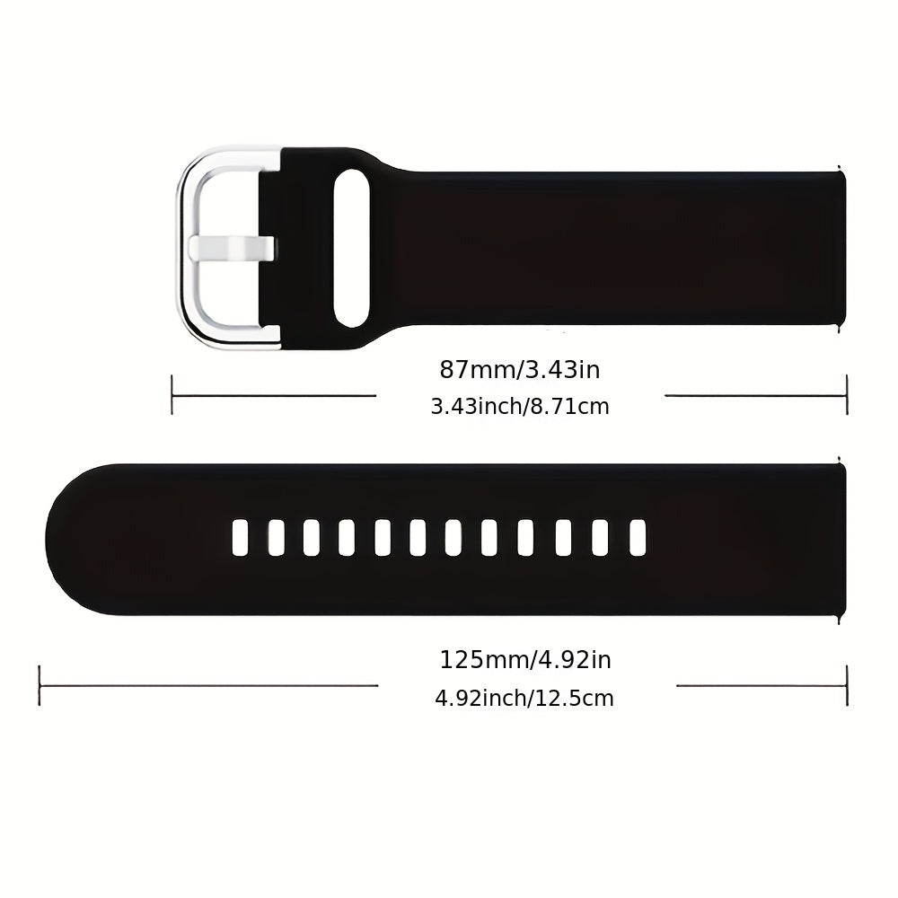 Unisex Silicone Watch Bands 20mm 22mm for Smartwatches with Tang Buckle or Loop Fastener