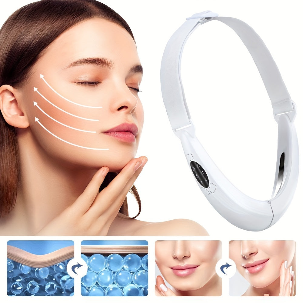 White USB Rechargeable V Line Face Lift Massager for Facial Shaping