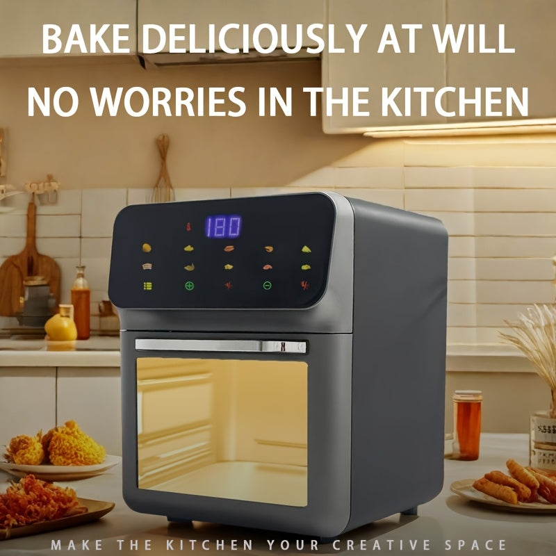 gmbin Avtomatik Havo Fryer, 1350W Sensorli Ko'rsatkich bilan, 10L Hajm, Turli Taomlar uchun Ko'p Funktsiyali, Evropa Standartli Plug