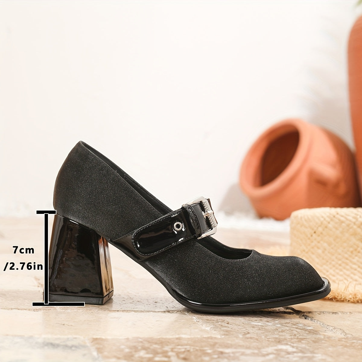 Women Elegant Square Toe High Heels Shoes for Daily, Formal Wear