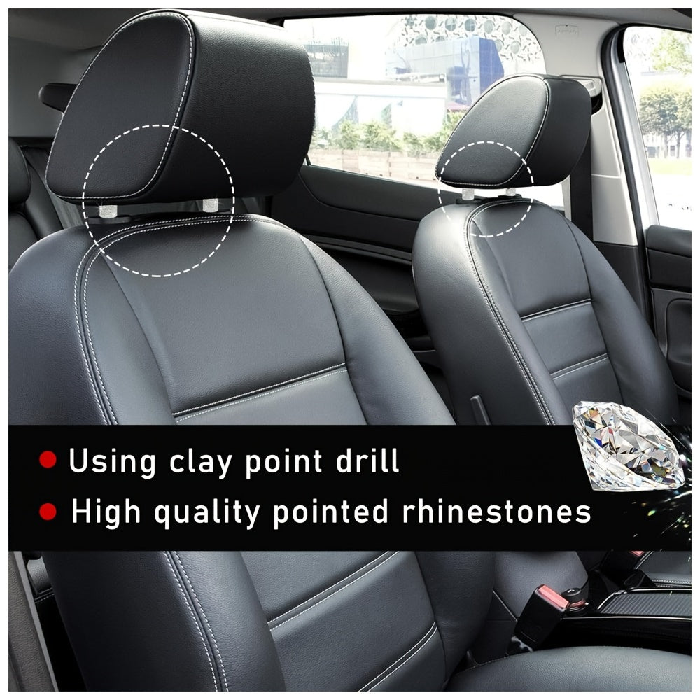 Car Interior Crystal Rhinestone Headrest Collar Ring SUV Truck Decor