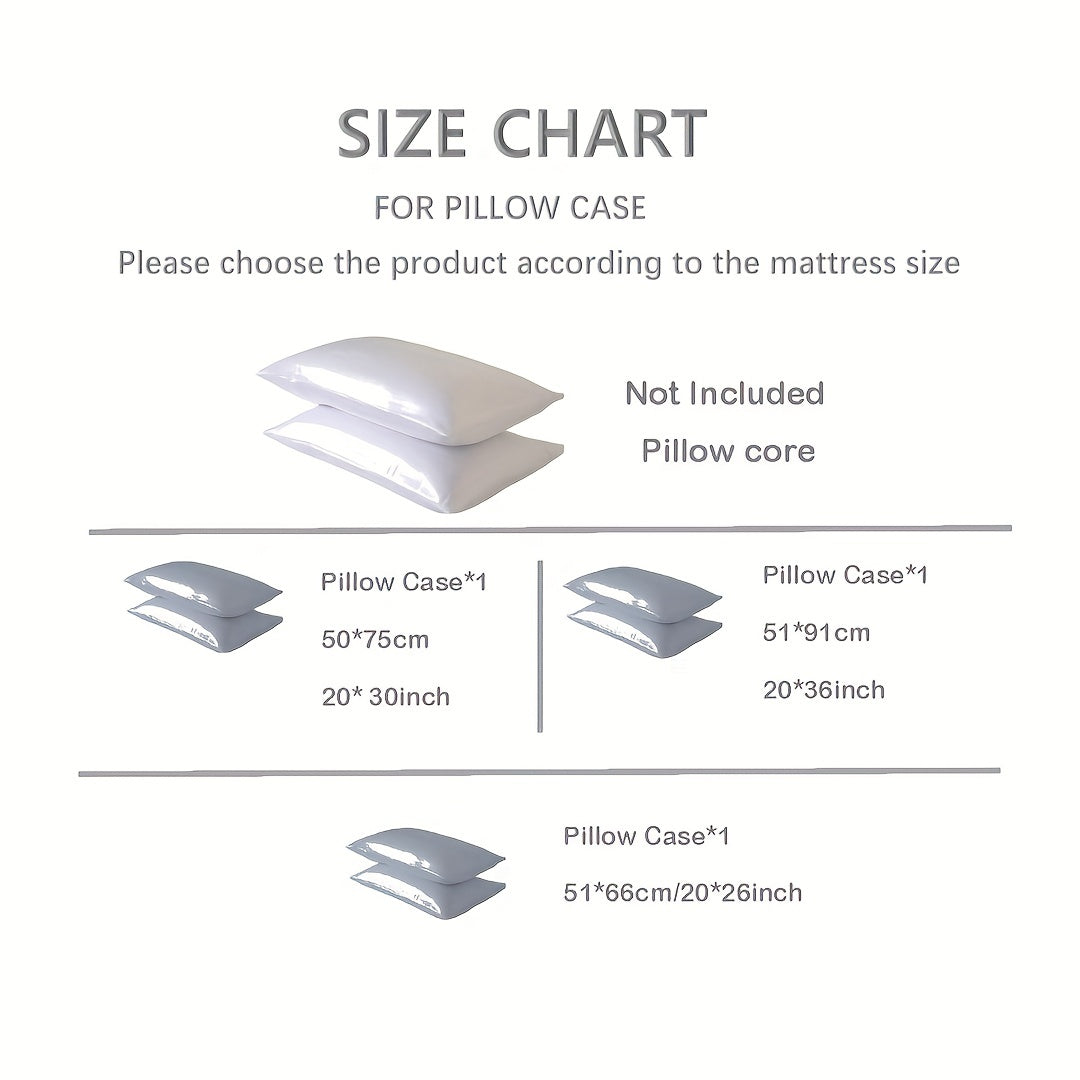 Set of 2 Soft Satin Pillowcases Hair Skin Friendly Envelope Closure