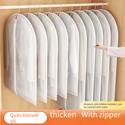 Yopiq PVC kiyim sumkalar, zip yopilishi bilan, 3/5 ta toza shaffof kostyum qoplamalari, palto va kurtkalar uchun