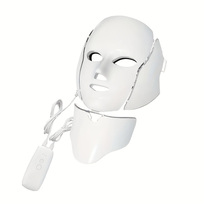 Seven-Color LED Facial and Neck Mask Rechargeable Lithium Battery Beauty Care Gift