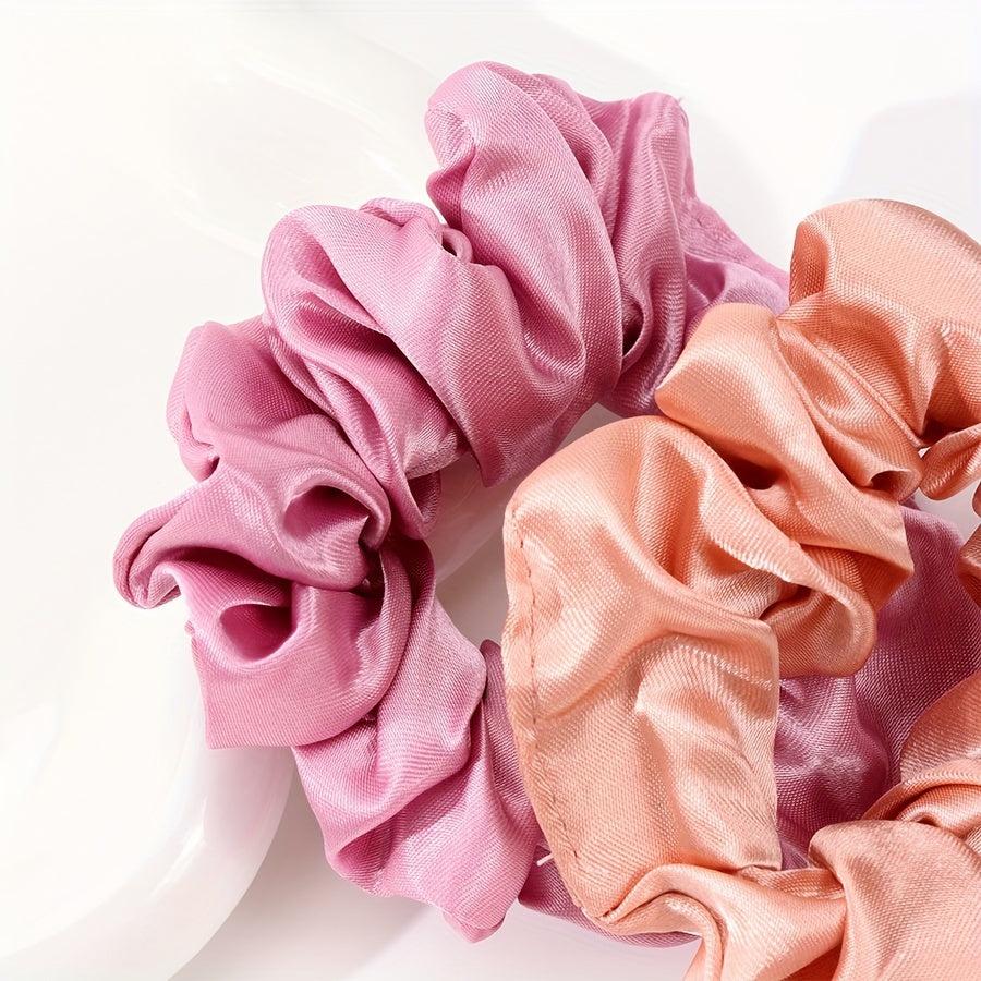 Set of 12 Satin Silk Hair Ties for Women, Jumbo Elastic Scrunchies