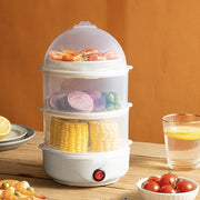 2-Tier Stackable Egg Steamer Cooks Hard and Poached Eggs BPA Free Durable White