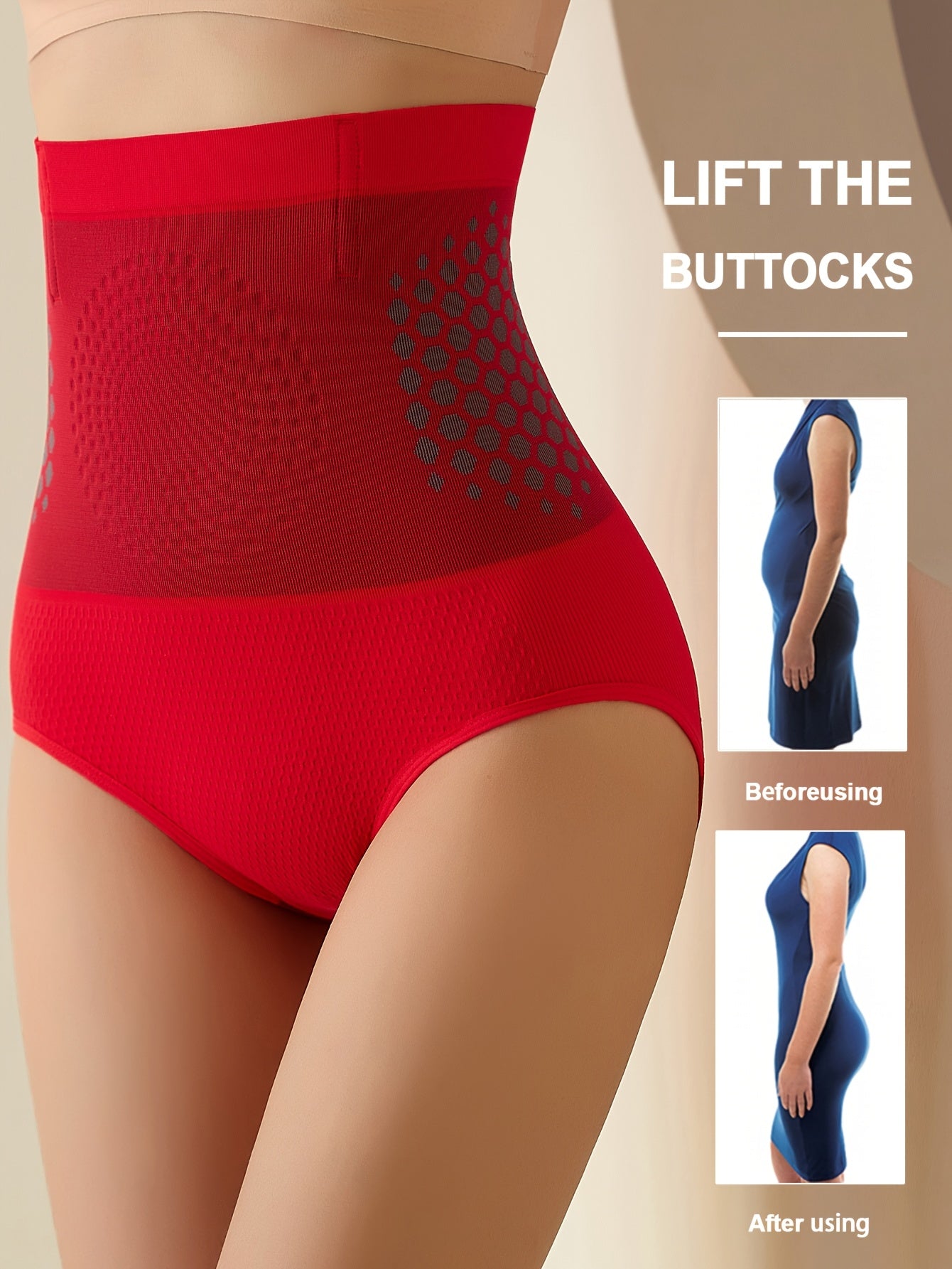 Women's High-Waist Tummy Control Shapewear Panties Seamless Breathable Nylon Spandex