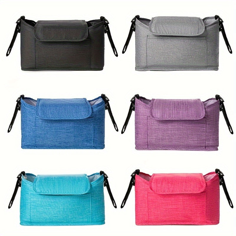 Sturdy Monochrome Stroller Organizer with Large Storage and Hangable Design