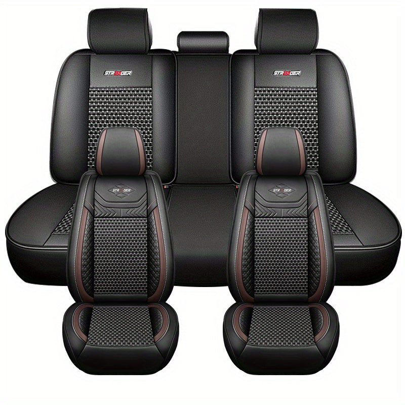Fundas de asiento de coche transpirables para todas las estaciones, duraderas, para cinco asientos, universales, cojines