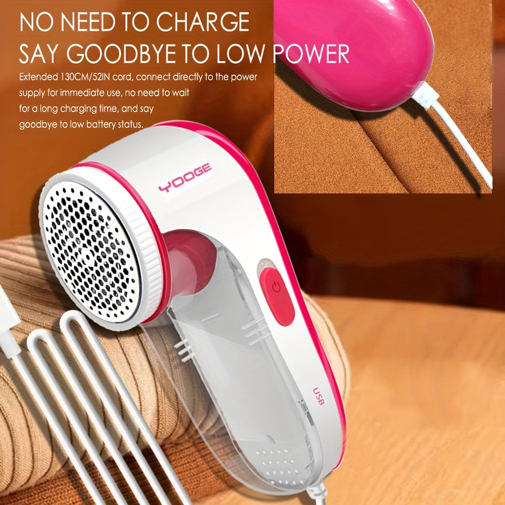USB Powered Fabric Shaver for Removing Lint Balls and Fuzz from Clothing and Upholstery