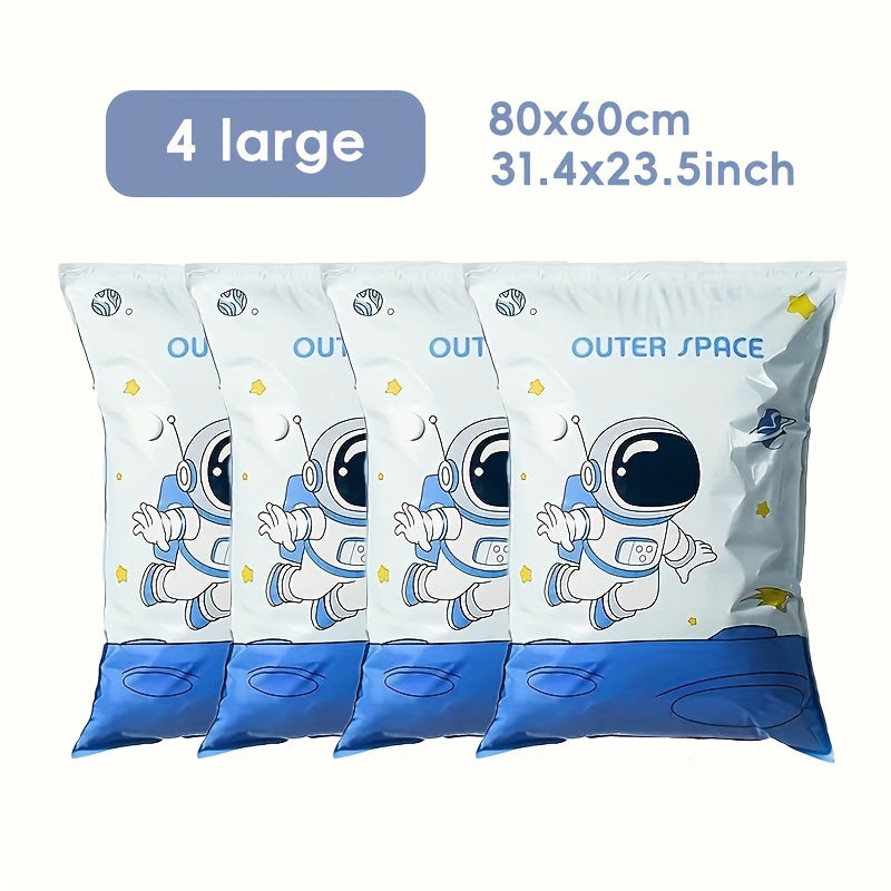 Large Vacuum Compression Storage Bags Set of 4 for Clothing and Bedding Durable Sealed Organizers