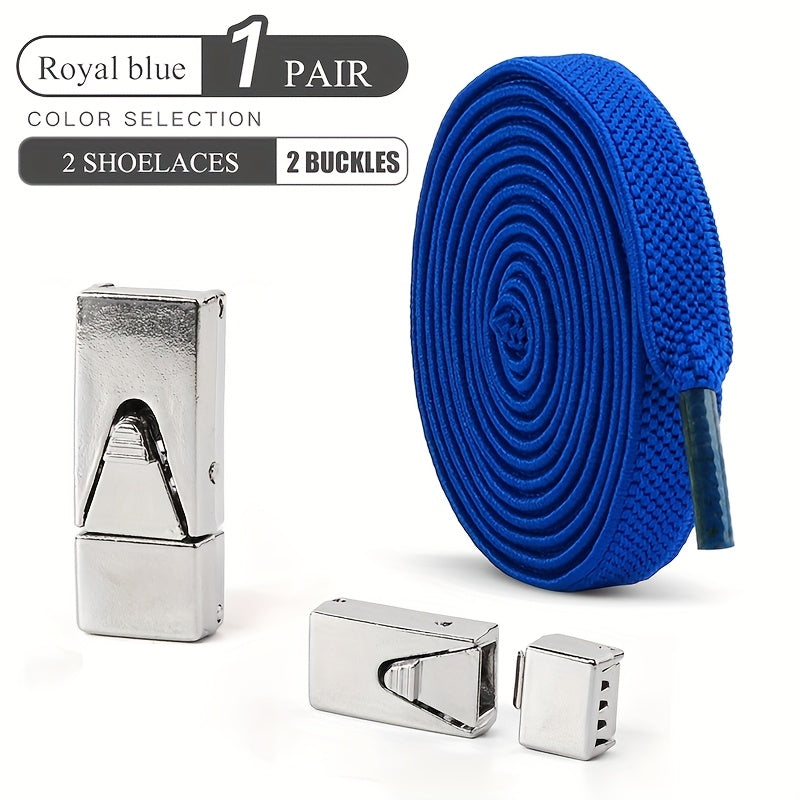 Unisex Elastic Shoelaces Set with Buckles for Sneakers and Canvas Shoes