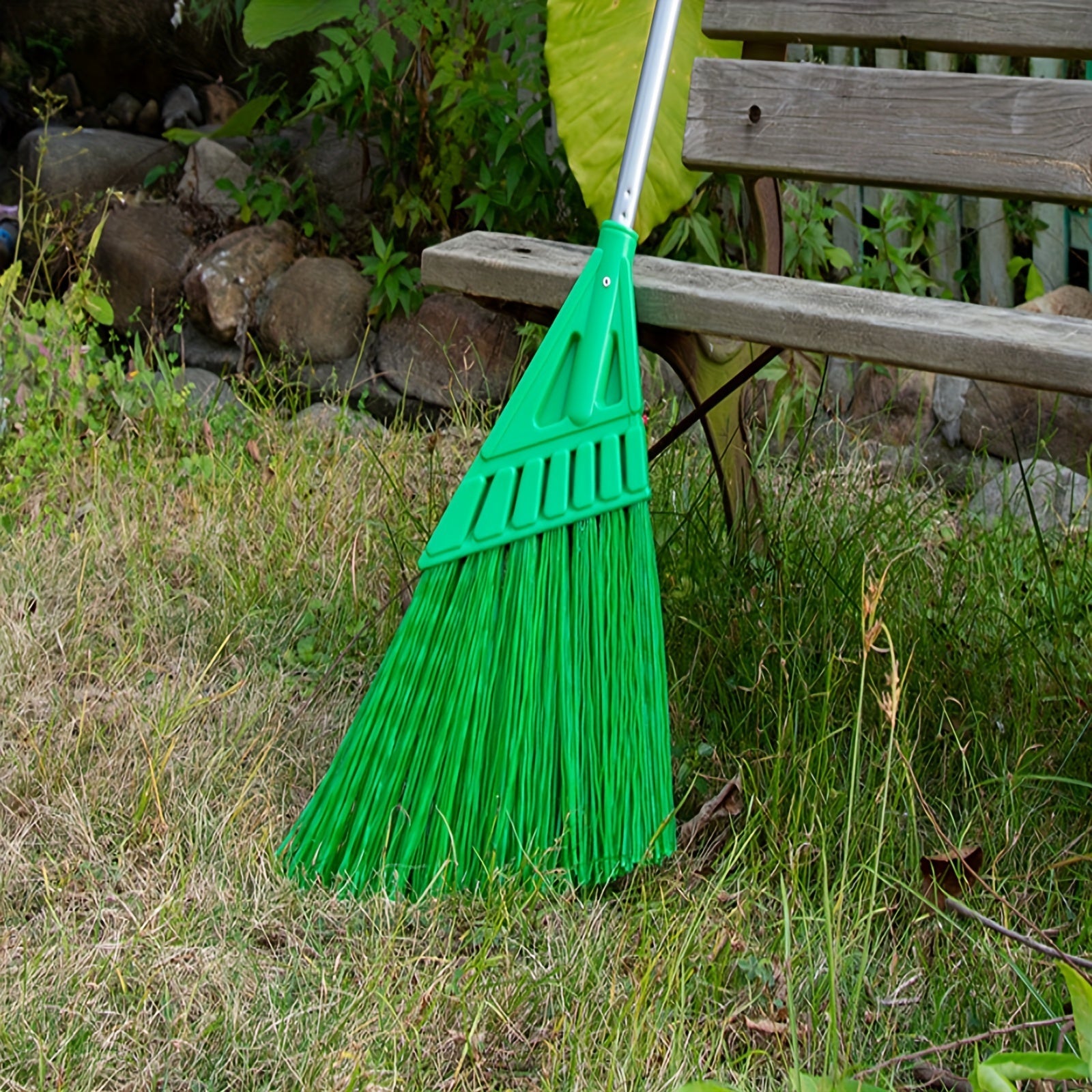 Long-Handled Outdoor Commercial Angle Broom for Courtyards and Hard Floors
