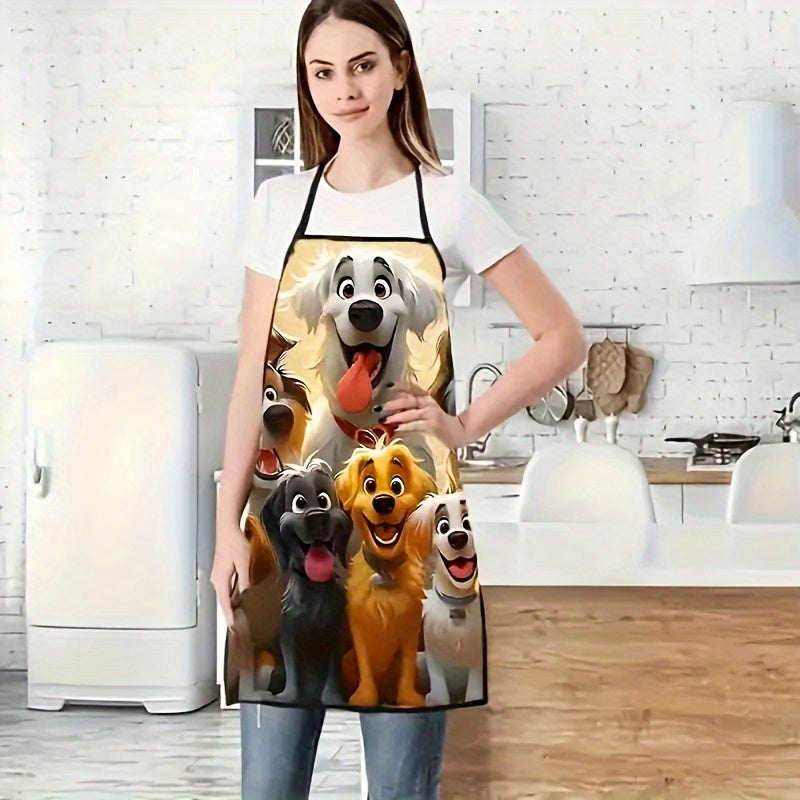 Dog Lover Apron with Cartoon Design for Cooking and Cleaning Gift