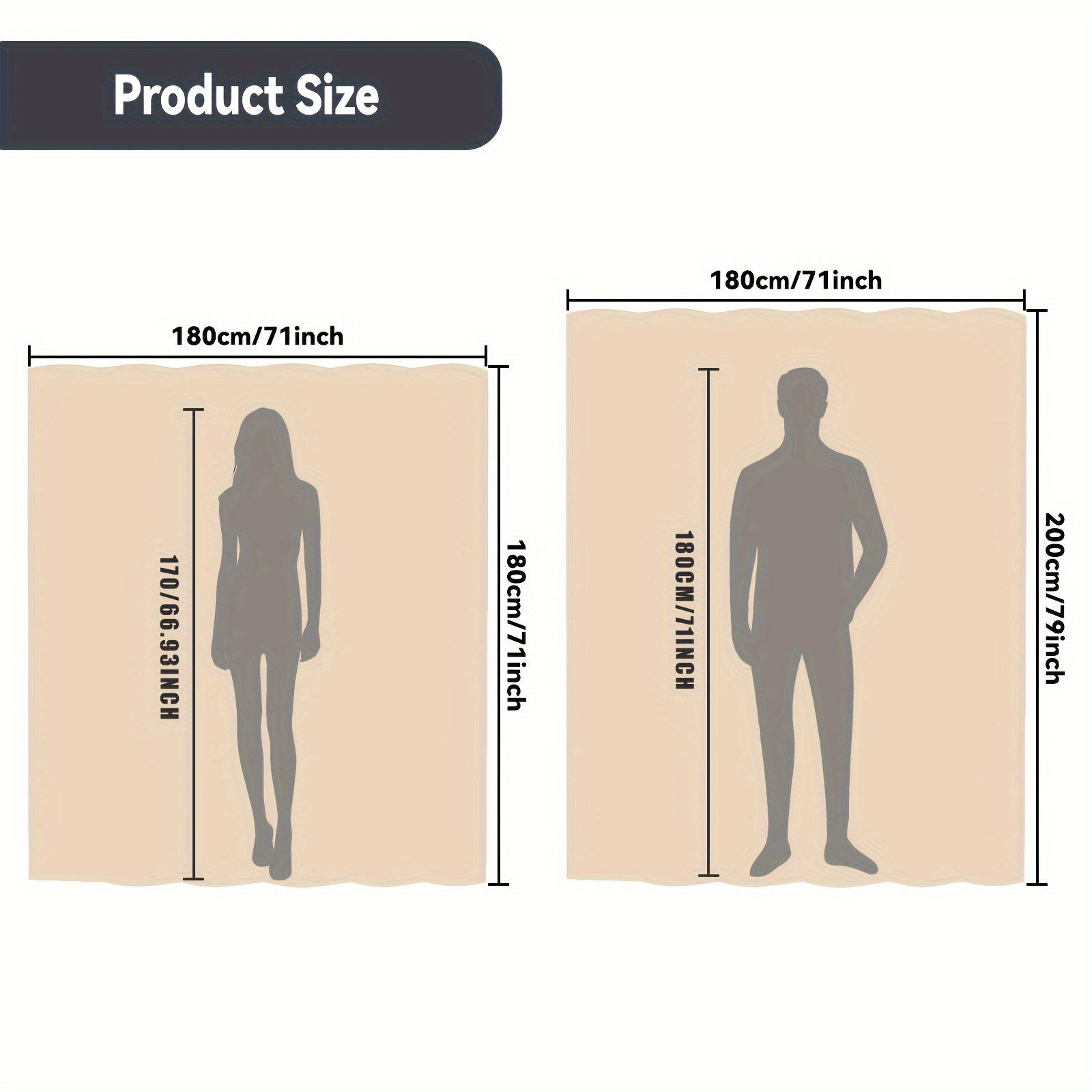 Apricot Waterproof Shower Curtain with Dry and Wet Separation Includes 12 C-Shaped Hooks