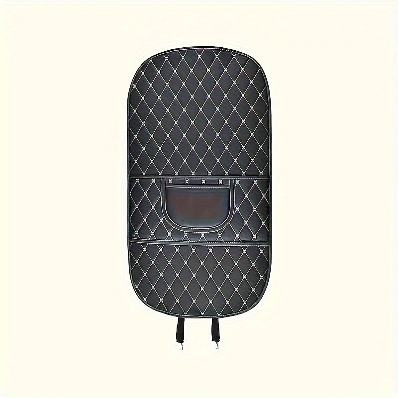 Universal PU Leather Car Seat Back Protector with Side Storage Pocket