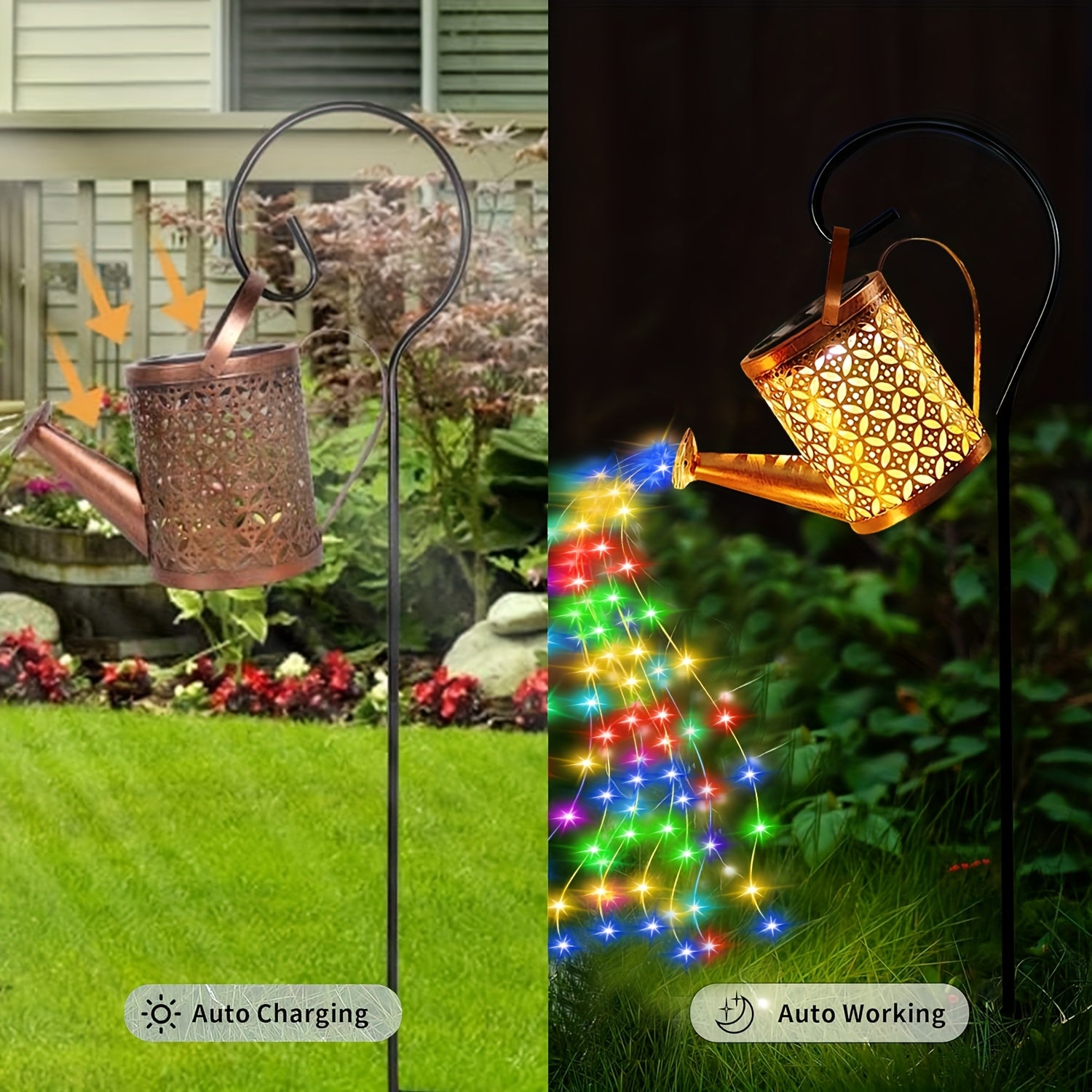 Outdoor Solar Garden Light Kettle Lantern for Pathway Lawn Patio Yard Decoration