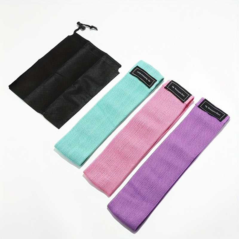 3 dona qarshilik lenta to'plami oyoqlar va pastki qismni mashq qilish uchun - Sirpanmaydigan, yoga, pilates va tanani cho'zish uchun elastik lentalar - O'z ichiga oladi tashish sumkasi